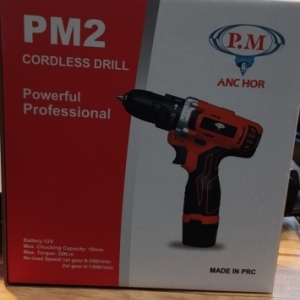 دریل شارژی آنکور ANCHOR PM مدل PM2 2 سرعته کوردلس CORDLESS 12 VOLT  j تک باطری