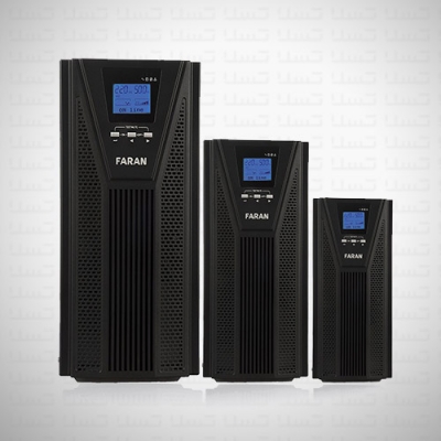 FARAN ONLINE UPS TITAN PLUS 1000VA 3 BATTERIES 9 AH EXTERNAL یو پی اس فاران UPS FARAN TITAN 1 KVA ON LINE مدل تیتان 1 کا وا آنلاین تغذیه از 3 باطری 9 امپری بیرونی